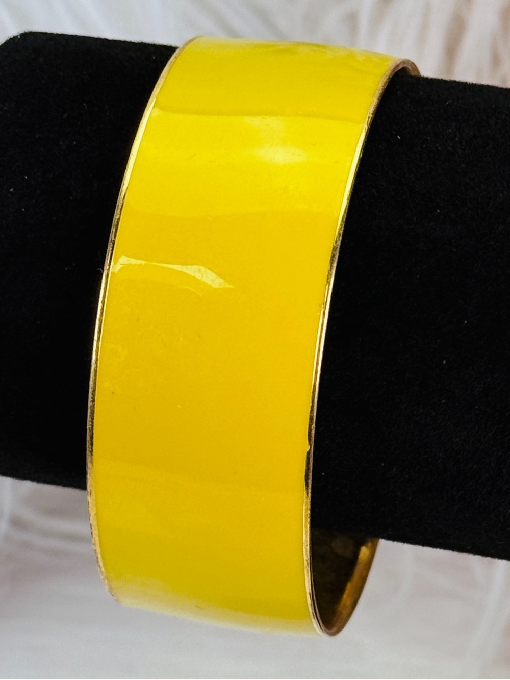 Vintage goldtone Yellow wide band bangle J.Crew bracelet